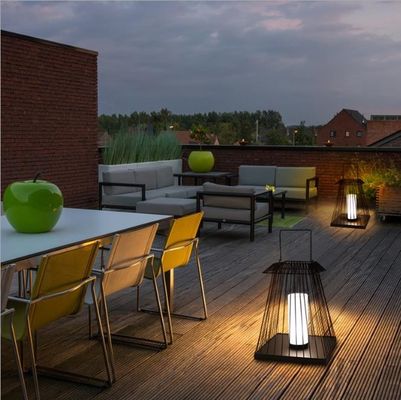 Kreative Rattan-Bodenlampe E27-Basis für den Außengarten