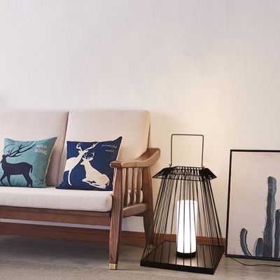 Kreative Rattan-Bodenlampe E27-Basis für den Außengarten