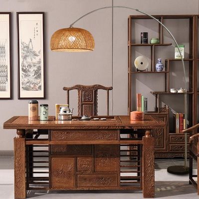 Funky Rattan Lampenschirm Sofa Seite LED Boden stehende Lampe