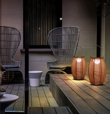 Außen Rattan Schattenbodenlampe Solarbetrieb IP65 wasserdicht