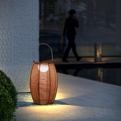 Außen Rattan Schattenbodenlampe Solarbetrieb IP65 wasserdicht