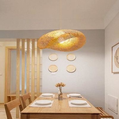 Moderner Bambus Rattan Anhänger Licht Lampenschirm Für Innenzimmer