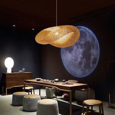 Moderner Bambus Rattan Anhänger Licht Lampenschirm Für Innenzimmer
