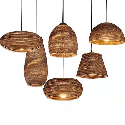 Handgefertigte Wicker Rattan Anhänger Kronleuchter 150 Grad Strahl Winkel Schalter Steuerung
