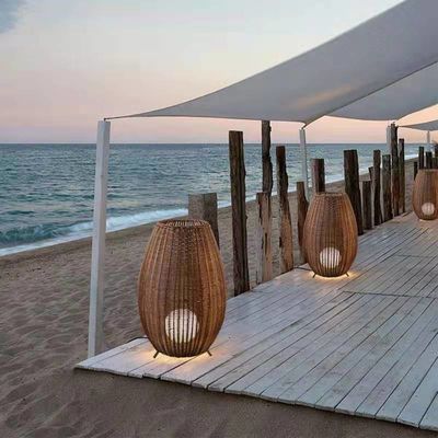 Handgefertigte Wicker Rattan Anhänger Kronleuchter 150 Grad Strahl Winkel Schalter Steuerung