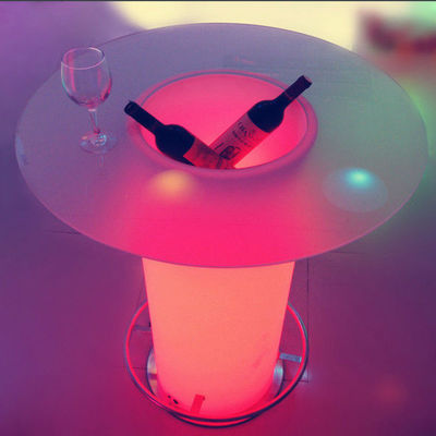 Hochglas-LED-Licht Cocktail-Tisch, beleuchteter Kaffeetisch mit Eisbehälter