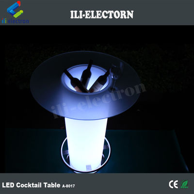 Hochglas-LED-Licht Cocktail-Tisch, beleuchteter Kaffeetisch mit Eisbehälter