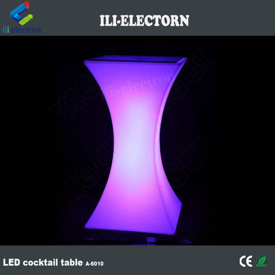 Modernes Design Quadrat Set hohe Bar Cocktail weiße PE Kunststoff LED Licht Bar Tisch