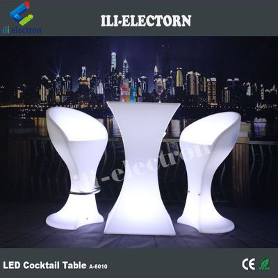 Modernes Design Quadrat Set hohe Bar Cocktail weiße PE Kunststoff LED Licht Bar Tisch