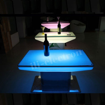 Hohe Oberfläche aus Edelstahl, Basis aus Kunststoff, Led-Beleuchtungstisch