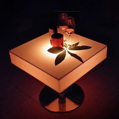 Commercial Square LED Light Up Cocktail Tische wiederaufladbar mit Edelstahl