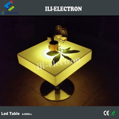 Commercial Square LED Light Up Cocktail Tische wiederaufladbar mit Edelstahl