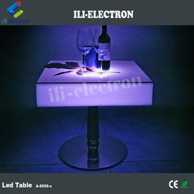 Commercial Square LED Light Up Cocktail Tische wiederaufladbar mit Edelstahl