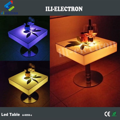 Commercial Square LED Light Up Cocktail Tische wiederaufladbar mit Edelstahl