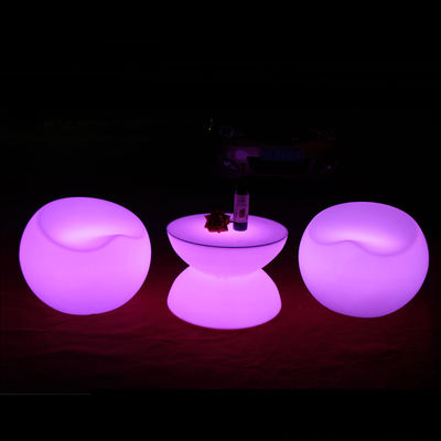 Tisch und Stuhl mit LED-Fernbedienung aus PE-Kunststoff