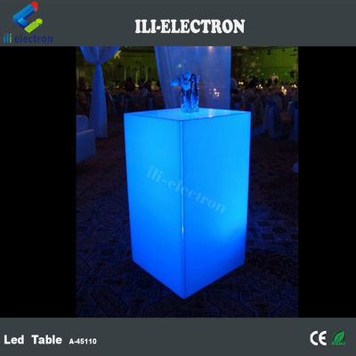Outdoor-LED-Licht Cocktail-Tisch Hochkuboid PE-Kunststoff mit Fernbedienung