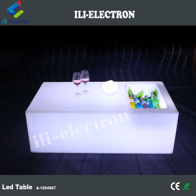 Einzigartiger drahtloser PE-LED-Bartisch aus Kunststoff mit Eisbehälter/Kühlerbehälter