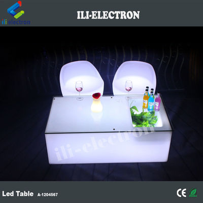 Einzigartiger drahtloser PE-LED-Bartisch aus Kunststoff mit Eisbehälter/Kühlerbehälter