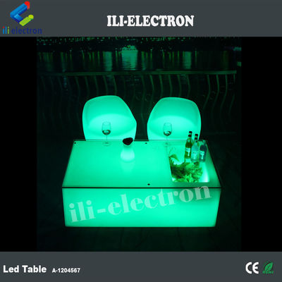 Einzigartiger drahtloser PE-LED-Bartisch aus Kunststoff mit Eisbehälter/Kühlerbehälter