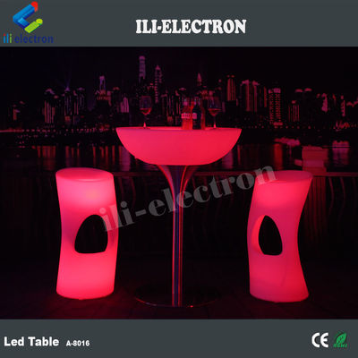 Stilvoller aufladbarer runder PE-Plastik-LED-Bartisch/LED-Kaffee-Tisch/Nachttisch
