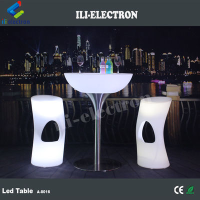 Stilvoller aufladbarer runder PE-Plastik-LED-Bartisch/LED-Kaffee-Tisch/Nachttisch