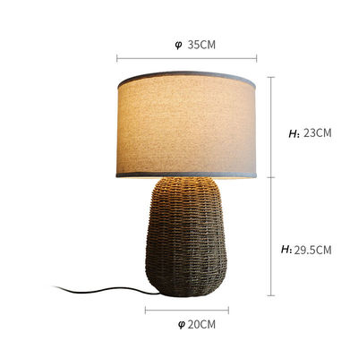 Nachhaltige Rattan-Tischlampe, langlebige Rattan-Bettlicht-Schaltersteuerung