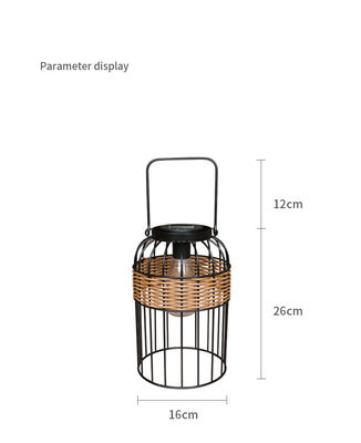 Kleine tragbare Rattan gewebte Sonnenlampen für Balkon Tisch Atmosphäre