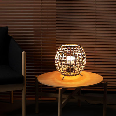 kleine Kreative Rattan-Kugeltischlampe Rattan-Kunst-Rattan-Gewebe Schlafzimmerdekorationstabellenlampe