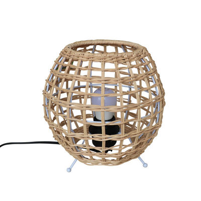 kleine Kreative Rattan-Kugeltischlampe Rattan-Kunst-Rattan-Gewebe Schlafzimmerdekorationstabellenlampe