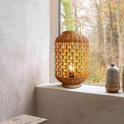 Retro Hanfschnur Rattan Gewebte Lampenschirm für Wohnzimmer Schlafzimmer