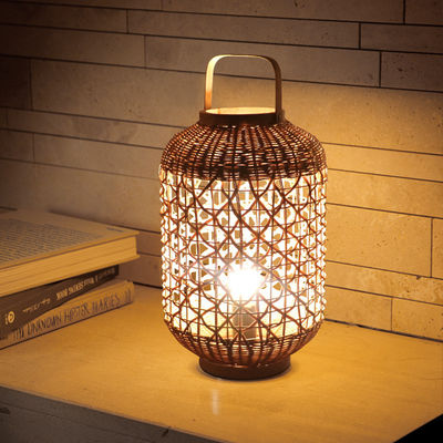Retro Hanfschnur Rattan Gewebte Lampenschirm für Wohnzimmer Schlafzimmer