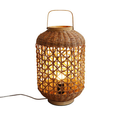 Retro Hanfschnur Rattan Gewebte Lampenschirm für Wohnzimmer Schlafzimmer