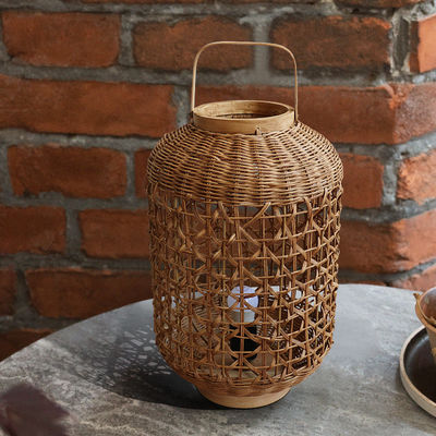 Retro Hanfschnur Rattan Gewebte Lampenschirm für Wohnzimmer Schlafzimmer