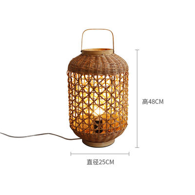 Retro Hanfschnur Rattan Gewebte Lampenschirm für Wohnzimmer Schlafzimmer