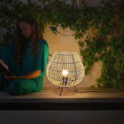 Schlafzimmer-Nachttischlampe im chinesischen Stil, Atmosphärelampe im Teezaal, Bambus-Rattan-Tischlampe