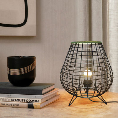 Schlafzimmer-Nachttischlampe im chinesischen Stil, Atmosphärelampe im Teezaal, Bambus-Rattan-Tischlampe