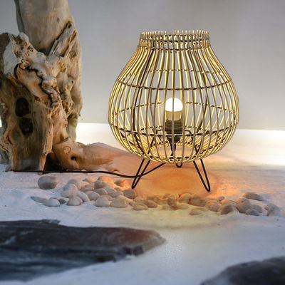 Schlafzimmer-Nachttischlampe im chinesischen Stil, Atmosphärelampe im Teezaal, Bambus-Rattan-Tischlampe