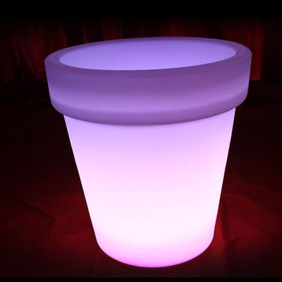 Wiederaufladbare LED-Lichterpflanzer, beleuchtete Pflanzer im Freien Rund Farbwechsel