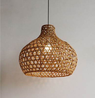 Wabi-Sabi Rattan Kronleuchter Kunstlampen Handgewebte Rattan Laterne für den Garten