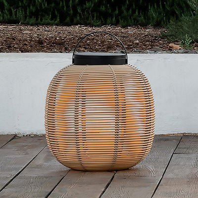 Außen Rattan Dekorative Portable Wasserdichte Fußbodenlampe Solar Gartenlicht