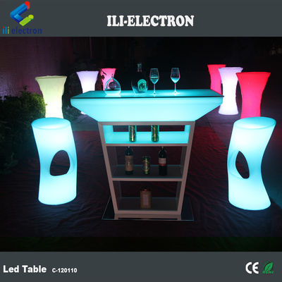 PE-Plastik-LED-Cocktail-Tisch mit Strobe-Beleuchtungsmodus und mit wiederaufladbarer Lithiumbatterie