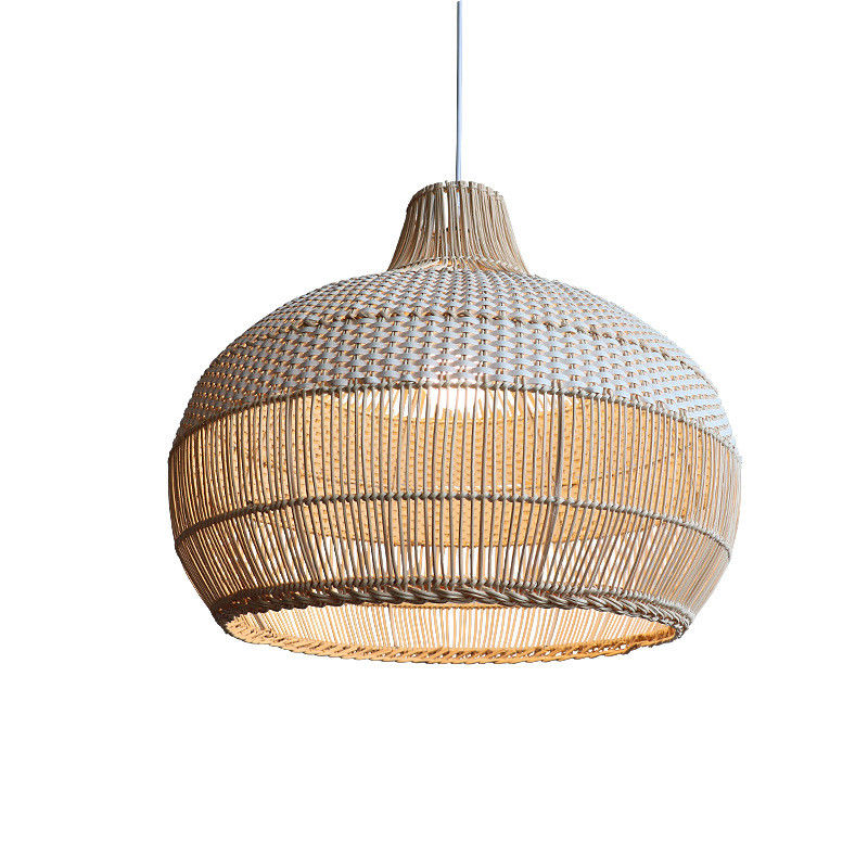 Bambus-Rattan-Hängeleuchte, Wicker-Deckenlampe für Innenhausdekorationen