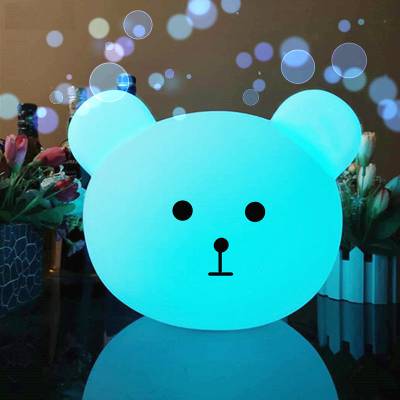 Kleine niedliche Bärenkinder Baby Dekorativ für den Innenbereich Tragbare LED-Nachtlichtlampe