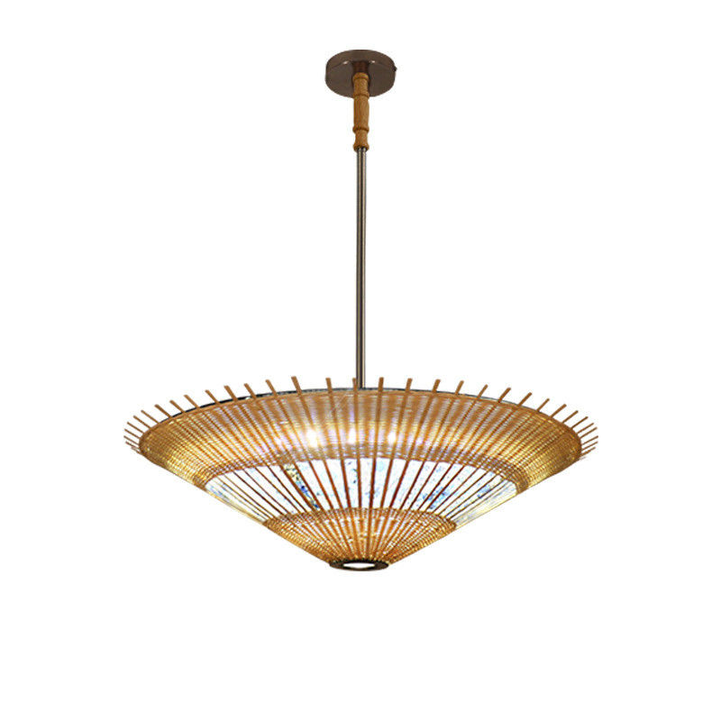OEM Bambus Rattan Anhänger Licht Schirm Form Für Hausdekoration