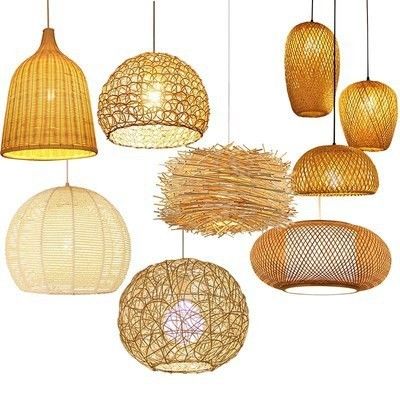 Handgefertigte Moderne Kunst Anhänger Lichter Bambuslampe Restaurant Hotel Rattan Kronleuchter Rattan Anhänger Licht
