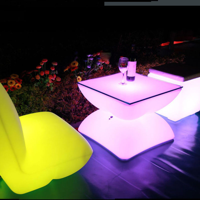 PE-LED-Glanzmöbel aus Kunststoff, Glanz Cocktail Tische 16 Farbwechselbar