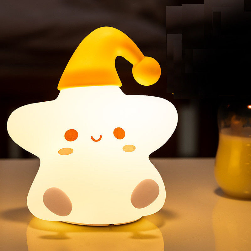 Kreatives Geschenk Stars Silikon-Pat-Lampe Schlafzimmer Bettseite führte kleine Nachtlicht süßes Geburtstagsgeschenk für Kinder