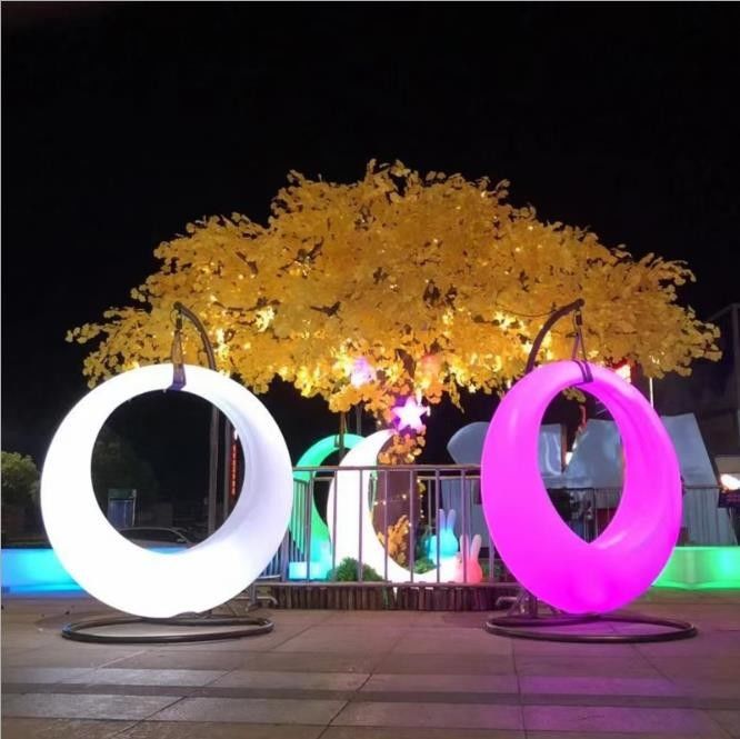 Outdoor Entertainment bunte Hängende Schaukelstuhl Beleuchtung Fernbedienung LED Beleuchtete Schaukel