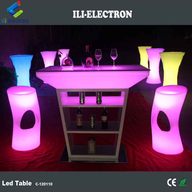 PE-Plastik-LED-Cocktail-Tisch mit Strobe-Beleuchtungsmodus und mit wiederaufladbarer Lithiumbatterie